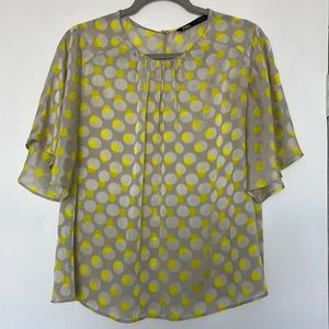 Zara Yellow Polka Dot Blouse